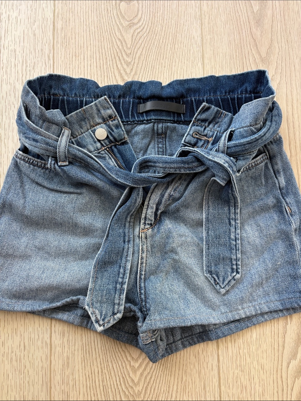Joe's Jeans Light Blue Paperbag Tie-Waist Denim Shorts